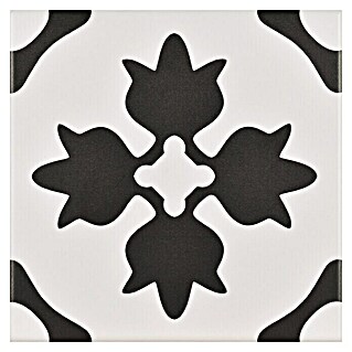 Modern Style Feinsteinzeugfliese Queens (15 x 15 cm, Schwarz/Weiß, Matt)