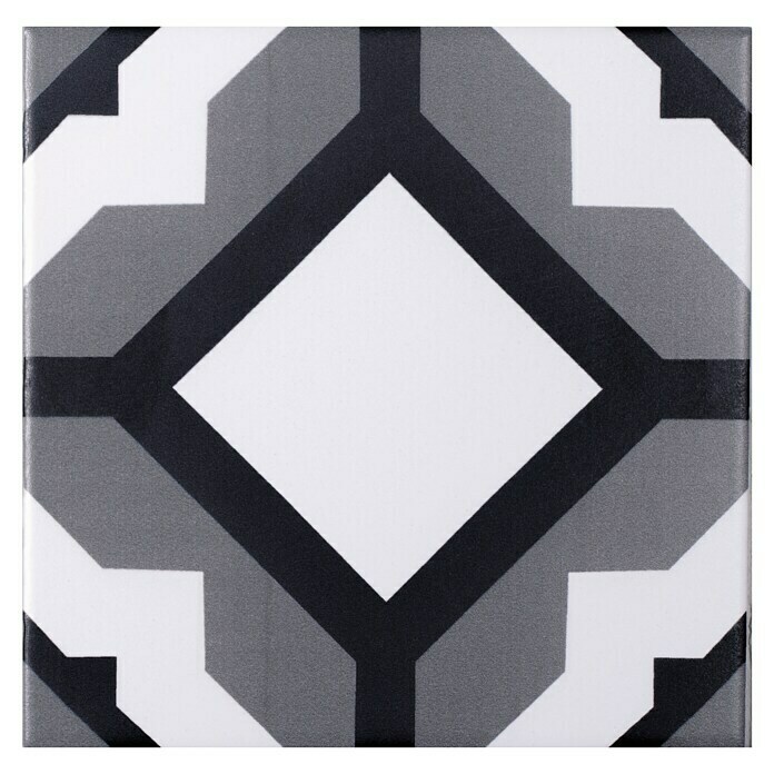Modern Style Feinsteinzeugfliese Mistral (15 x 15 cm, Schwarz/Grau, Matt) | BAUHAUS