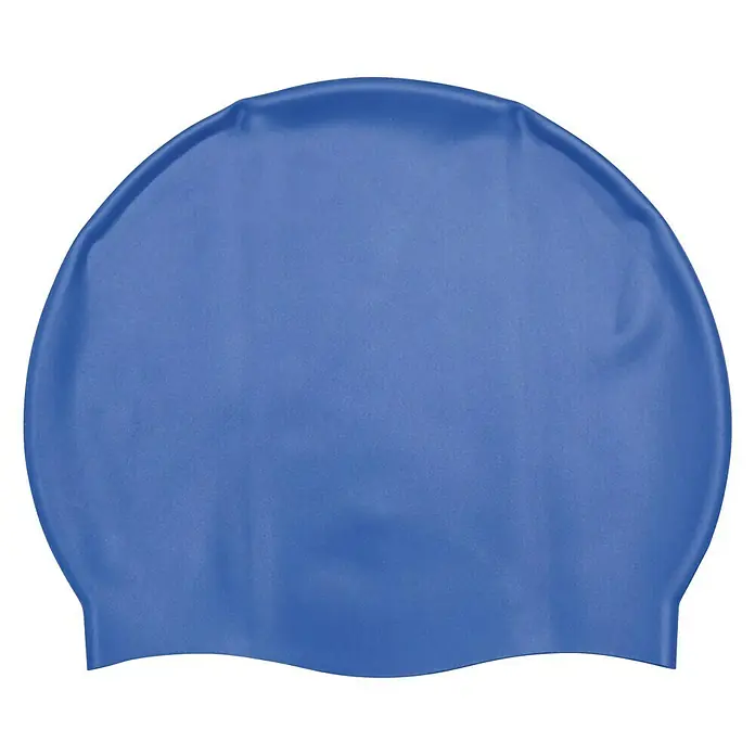 Bestway Gorro de baño Glide - Plástico, Específico para: Niños mayores de 14 años - Primer plano de un gorro de natación azul de silicona, ideal para nadadores. Protege el cabello en el agua.