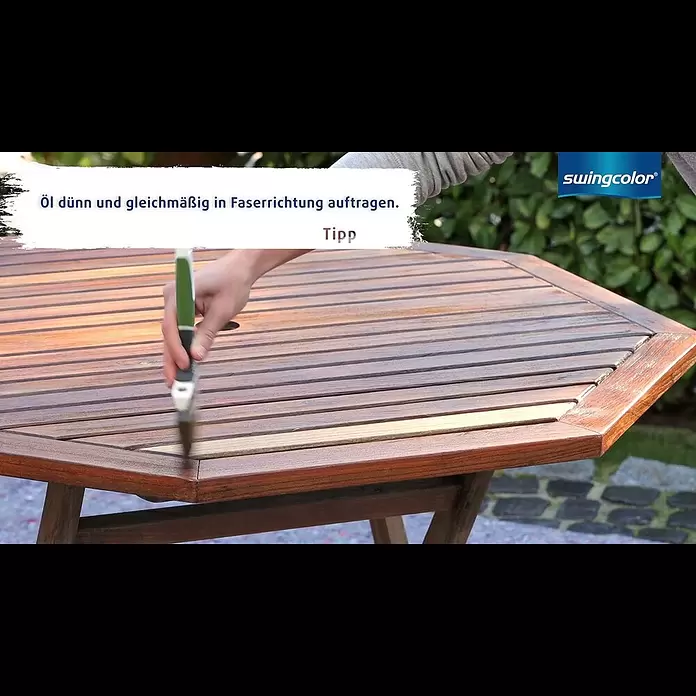 swingcolor Teak-Öl - Teak, 750 ml, Seidenmatt - swingcolor Holzschutz - Lasurthemen für Holzmöbel