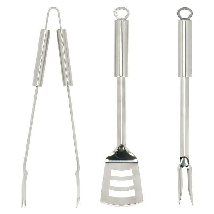 Grillstar Grillbesteck Set - 3 -tlg., Edelstahl - Grillbesteck-Set mit Grillzange, Pfannenwender und Grillgabel aus Edelstahl für komfortables Grillen.