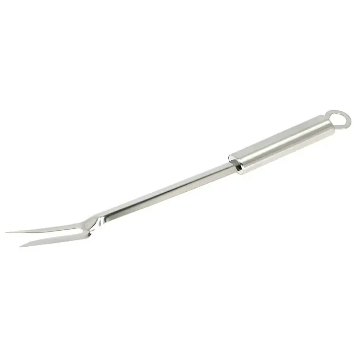 Grillstar Grillbesteck Set - 3 -tlg., Edelstahl - Silberne Fleischgabel mit Griff und Aufhängering. Ideal zum Servieren von Braten und Grillgut.