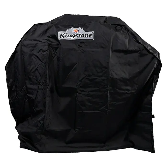 Kingstone Grill-SchutzhüllePassend für: Kingstone Gasgrill Cliff 450/450-I - Eine schwarze Kingston Grillabdeckung zum Schutz vor Witterungseinflüssen, ideal für die Aufbewahrung im Freien und den Schutz des Grills.