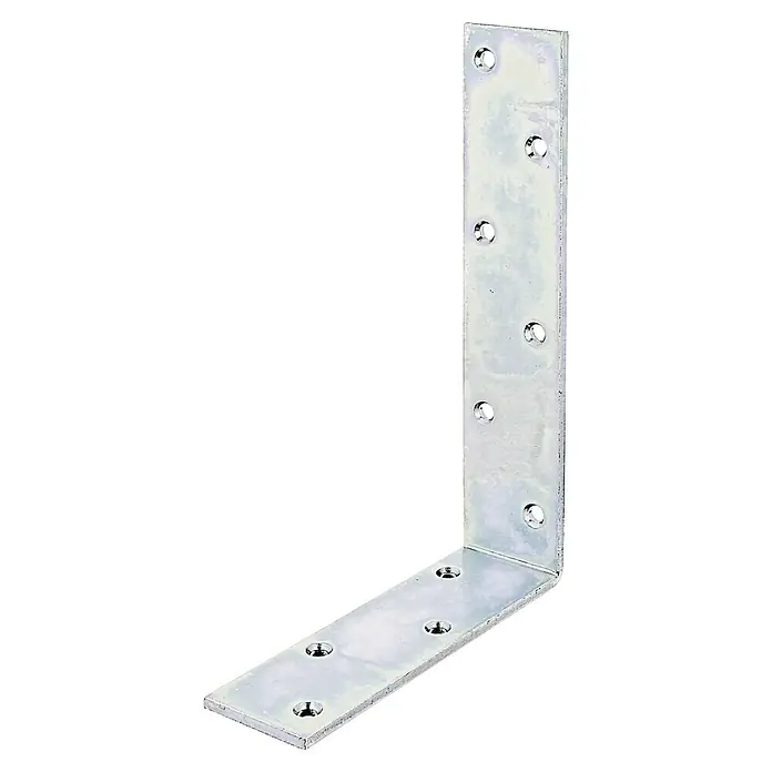Stabilit Balkenwinkel - 240 x 160 x 50 mm, Stahl, Silber - Stabiler, verzinkter Winkelverbinder zur Befestigung von Regalen und Möbeln, ideal für Heimwerker- und Bauprojekte mit vorgebohrten Löchern.