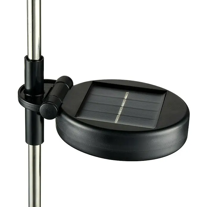 BAUHAUS Lámpara decorativa solar Fireworks - Negro, IP44, Color de luz: Blanco cálido - Panel solar para lámpara de jardín con soporte para fijación a una varilla.