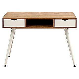 Mesa de escritorio Vintage (Blanco, L x An x Al: 60 x 110 x 74 cm, Número de cajones: 2 ud.)