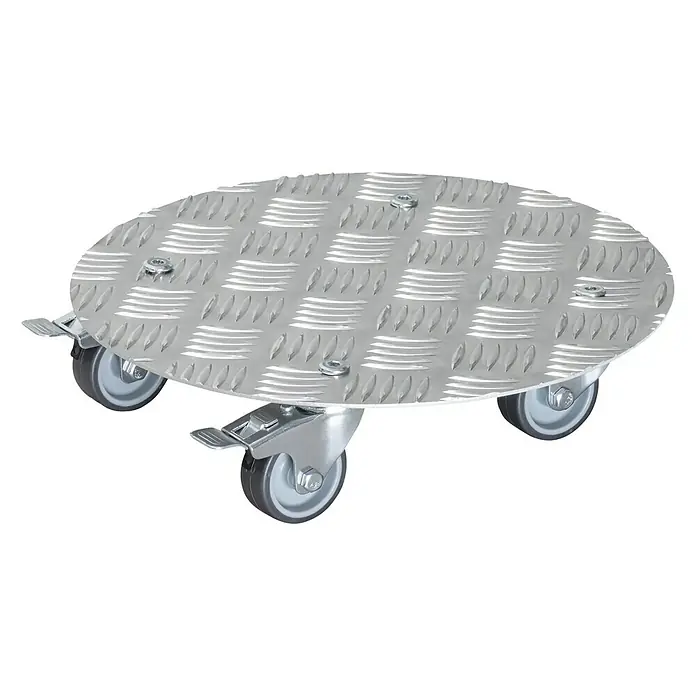 Wagner System Pflanzenroller Alaska - Durchmesser: 30 cm, Aluminium, Silber, Max. Belastung: 100 kg - Runder Pflanzroller aus Aluminium mit drei Lenkrollen für den einfachen Transport von schweren Pflanzen.
