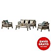 Sunfun Conjunto de muebles Bali (4 piezas, Camel/Taupe)