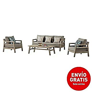 Sunfun Conjunto de muebles Bali (4 pzs., Enviro Imitation Wood®, Camel/Taupe)