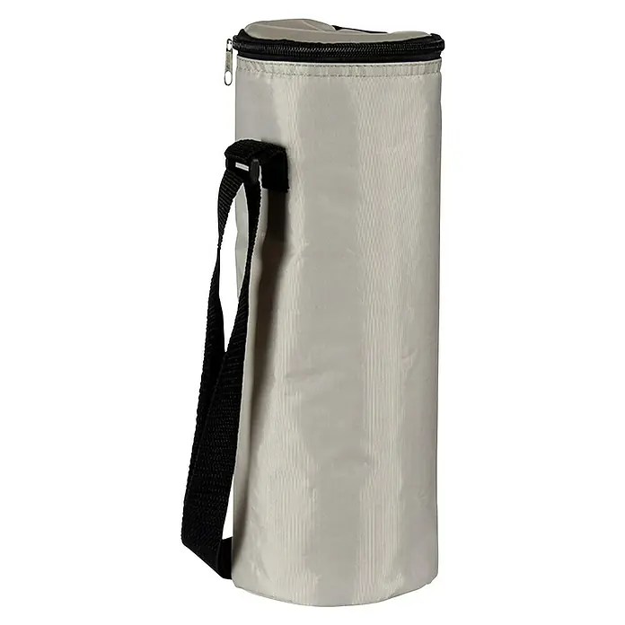 Nevera portátil - 2 l, Gris/Azul/Beige, Específico para: Botellas - Bolsa térmica con correa de transporte, ideal para mantener bebidas calientes. Práctica para llevar y transportar botellas.