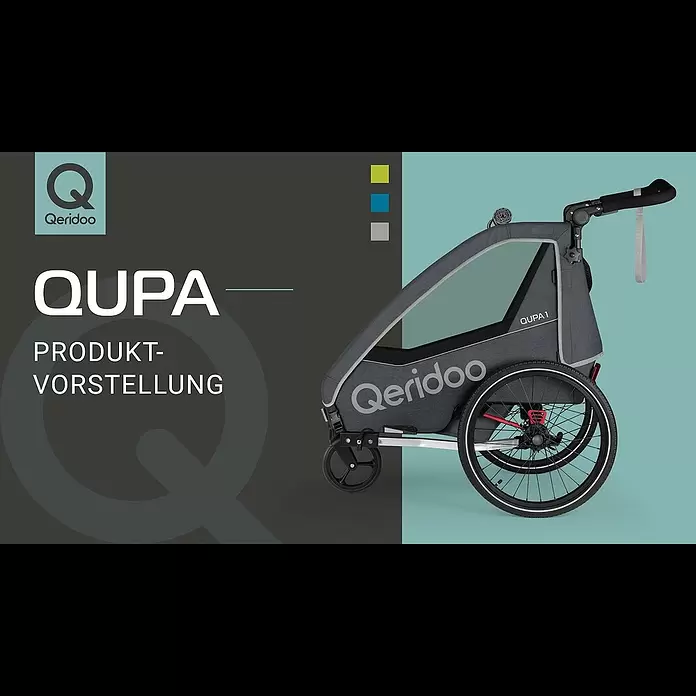 Qeridoo Kinderfahrradanhänger Qupa 2 - Zweisitzer, Lime - QUPA Produktvorstellung