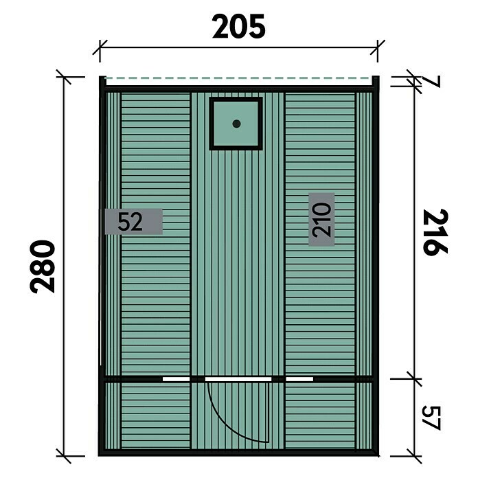 Wolff Finnhaus Fasssauna 280Holz, Durchmesser: 200 cm Sketch