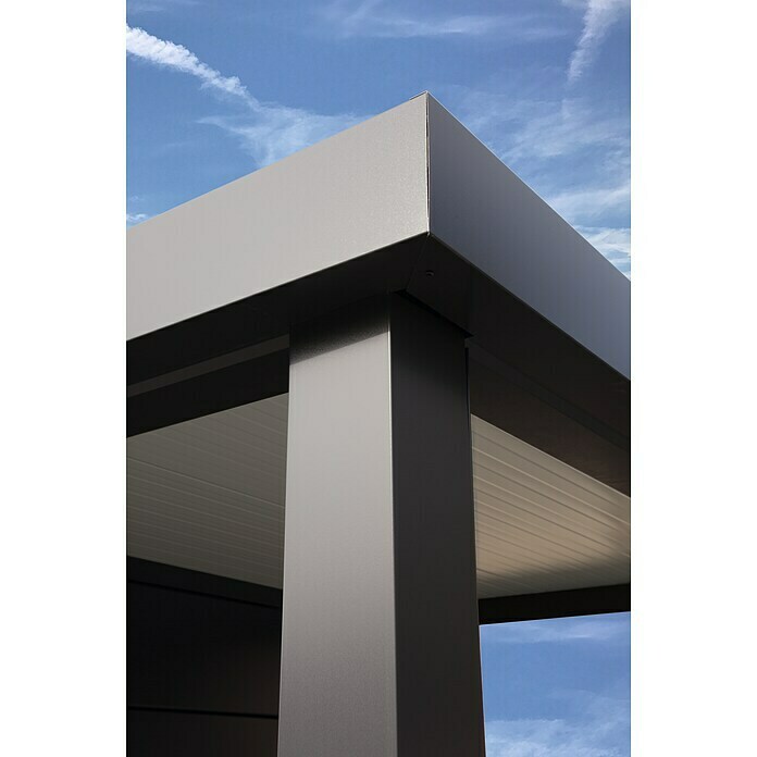 Wolff Finnhaus Gerätehaus Eleganto 2424 (B x T: 542 x 259 cm, Wandstärke: 0,9 mm, Mit rechtsseitigem Seitendach, Granit)