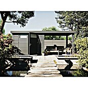 Wolff Finnhaus Gerätehaus Eleganto 2724 (B x T: 572 x 259 cm, Wandstärke: 0,9 mm, Mit rechtsseitigem Seitendach, Granit)