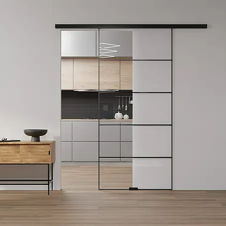 Diamond Doors Black Edition Glasschiebetür Lines