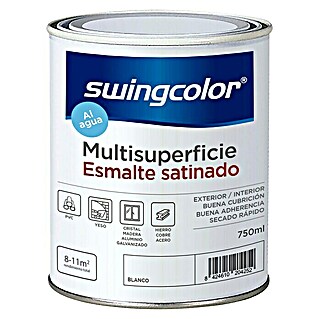 swingcolor Esmalte de color Multisuperficie (Blanco, 750 ml, Satinado)