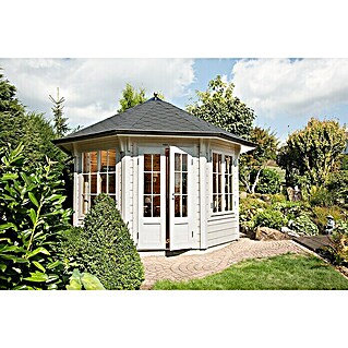 Wolff Finnhaus Gartenpavillon Milano 3.0 (L x B: 3,6 x 3,6 m, Wandstärke: 45 mm, Farbe Dach: Schwarz)