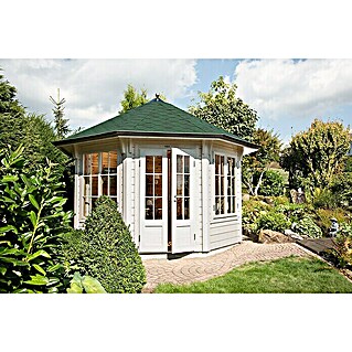 Wolff Finnhaus Gartenpavillon Milano 3.0 (L x B: 3,6 x 3,6 m, Wandstärke: 45 mm, Farbe Dach: Grün/Schwarz)