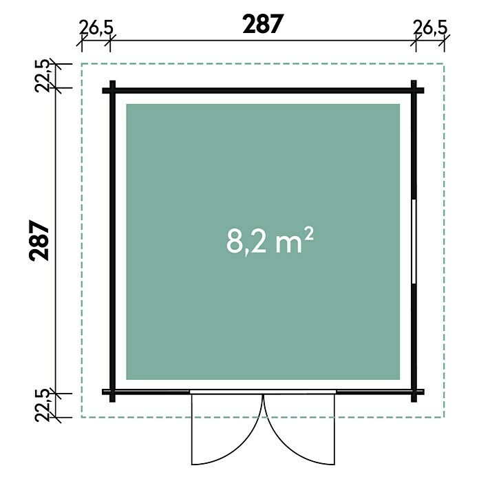 Wolff Finnhaus Gerätehaus Trend D (3,32 x 3,4 m, Wandstärke: 28 mm)
