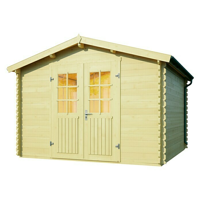 (B Weka | BAUHAUS 288 209 234 x Dachüberstand Holz, Graphitgrau) x cm, (Außenmaß inkl. Gartenhaus T):