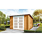 Wolff Finnhaus Gartenhaus Pulti 34-C Typ 5 (B x T: 360 x 360 cm, Holz, 9 m², Wandstärke: 34 mm, Fichte/Nebelweiß)
