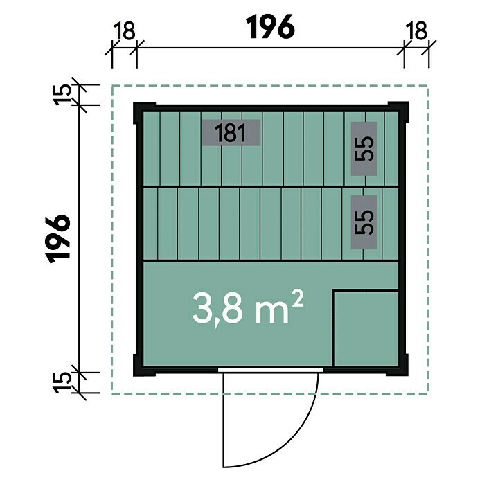 Wolff Finnhaus Saunahaus Lenja 40Ohne Ofen Sketch