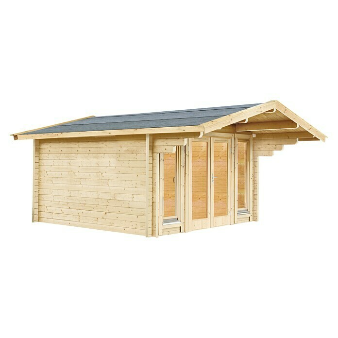 Karibu Gartenhaus Merseburg 3 (Außenmaß inkl. Dachüberstand (B x T): 240 x  175 cm, Holz, Natur, Ohne Seitendach) | BAUHAUS