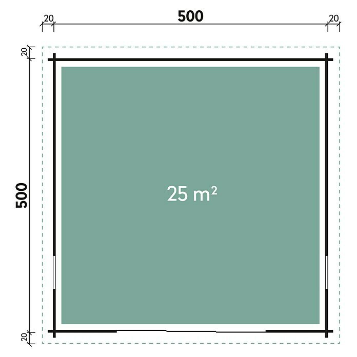 Wolff Finnhaus Gartenhaus Trondheim 70-F XL (540 x 590 cm, Holz, 25 m², Wandstärke: 70 mm)