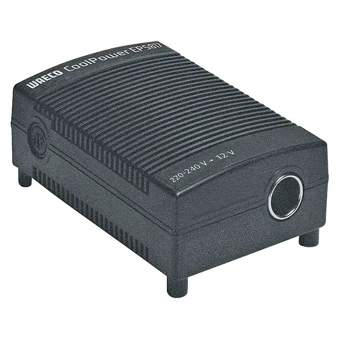 Adaptador de red - 12 V, Específico para: Neveras - Imagen de un convertidor de energía WAECO CoolPower EPS817 para el coche.