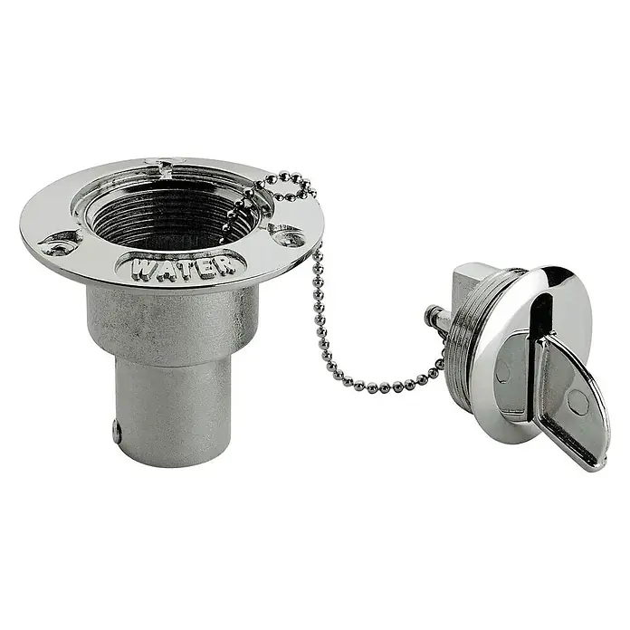 Boca de llenado - Específico para: Agua, 50 mm - Boca de llenado de agua con llave. Ideal para barco o yate para sellar de forma segura el depósito de agua. Acabado de alta calidad.