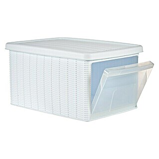 Caja de almacenaje Elegance (L x An x Al: 39 x 29 x 21 cm, Plástico, Blanco)