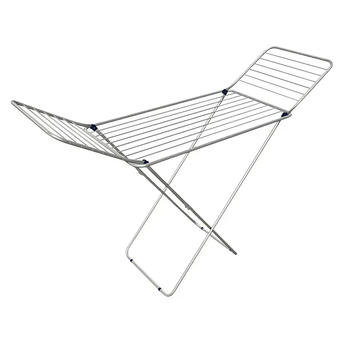 Tendedero con alas Gimi Alucom - Longitud cuerda de tender: 20 m, L x An x Al: 129 x 6,3 x 55,5 cm, Gris - Tendedero de ropa de metal para uso interior y exterior para secar la ropa con una construcción sólida.