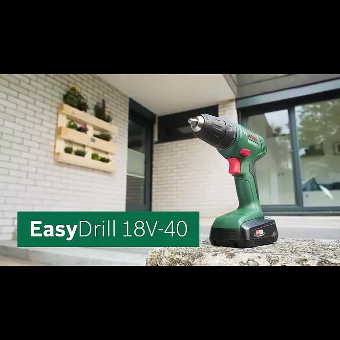 Bosch Power for All 18V Akku-Bohrschrauber EasyDrill 18V-40 - 18 V, 2 Akkus, 2 Ah, 40 Nm - Akku-Bohrschrauber Bosch EasyDrill 18V-40