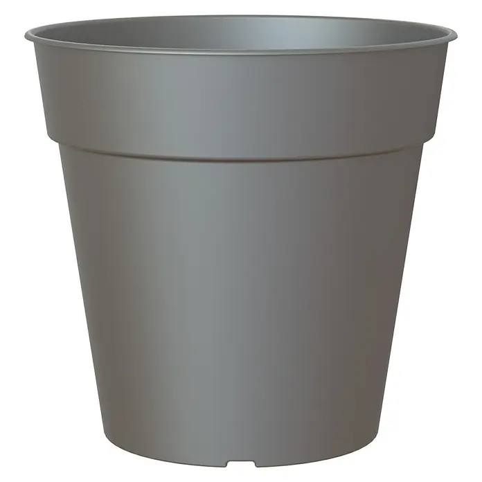 Artevasi Madagascar Pflanztopf - Außenmaß (Ø x H): 13 x 12,4 cm, Kunststoff, Anthrazit - Grauer Blumentopf aus Kunststoff mit abgerundeter Form, ideal für Zimmerpflanzen und den Innenbereich. Er ist robust und leicht.