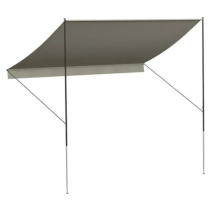 Angerer Klemmmarkise Style - Beige, Breite: 3 m, Ausfall: 1,5 m - Diese Abbildung zeigt eine ausfahrbare Markise, die Schatten spendet und Schutz vor der Sonne bietet.