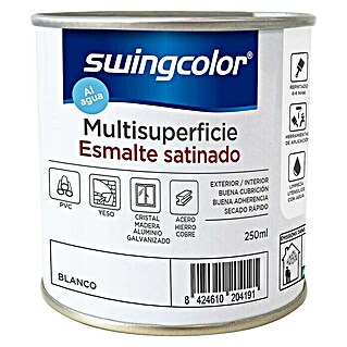 swingcolor Esmalte de color Multisuperficie (Blanco, 250 ml, Satinado)