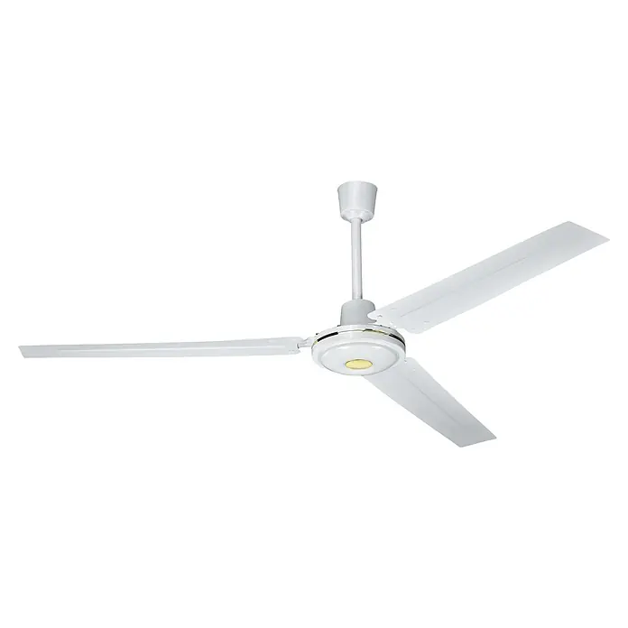 Ventilador de techo Fresco - Blanco, 140 cm, 65 W - Ventilador de techo blanco con tres aspas y luz central, perfecto para la circulación del aire e iluminación.