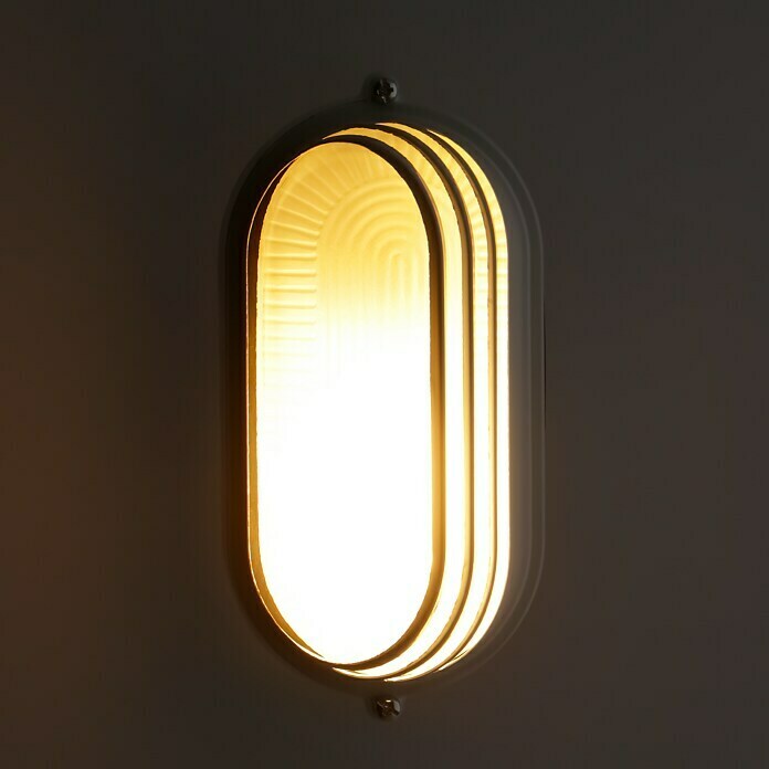 Ritter Leuchten Ovalna svjetiljka (Zaštitno sjenilo, Bijelo, 60 W, E27, IP44)