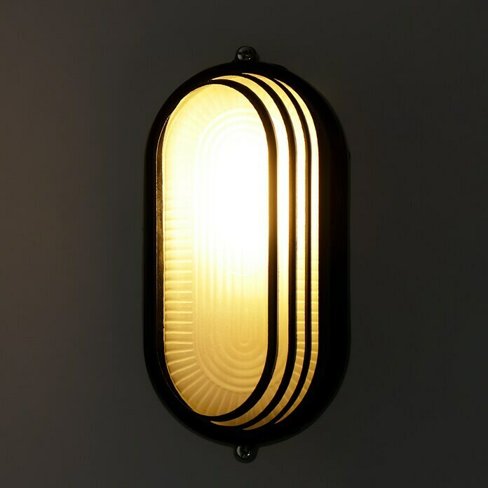 Ritter Leuchten Ovalna svjetiljka (Zaštitno sjenilo, Crna, 60 W, E27, IP44)