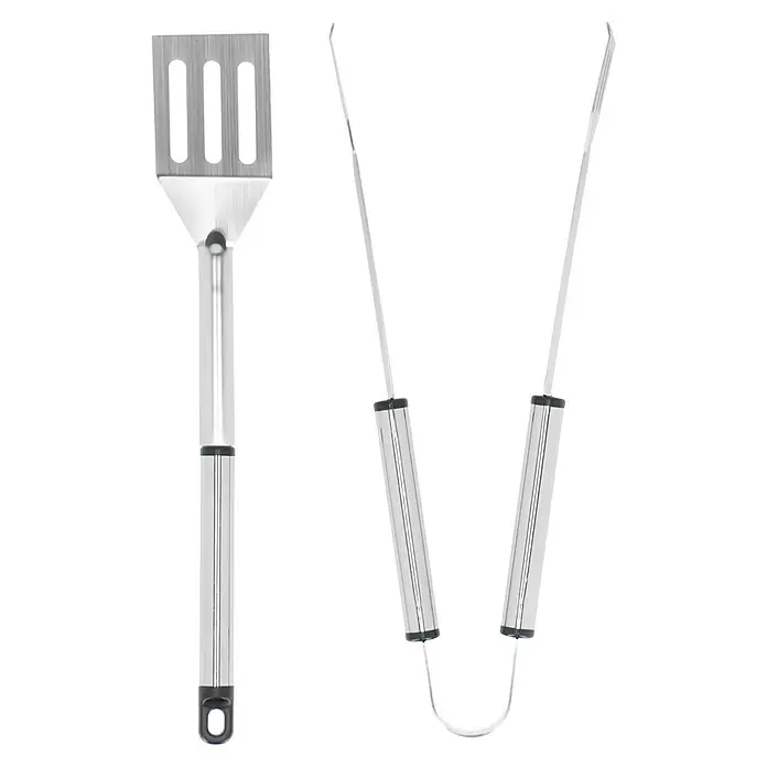 Grillstar Grillbesteck Set - 2 -tlg. - Grillbesteck-Set mit einem Pfannenwender und einer Grillzange aus Edelstahl, ideal zum Wenden und Servieren von Grillgut.