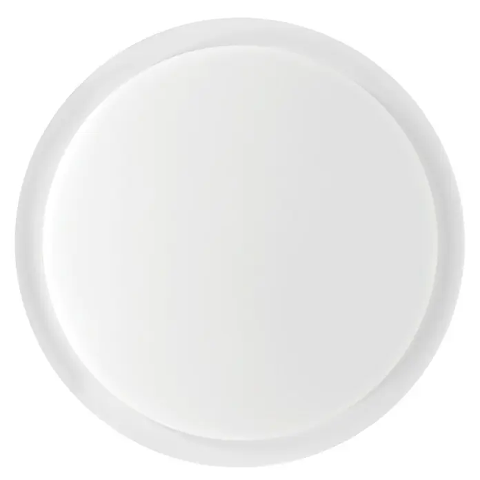 Ritter Leuchten LED-Deckenleuchte rund Senso - Bewegungsmelder, 18 W, Ø x H: 250 x 64,5 mm, Weiß, Neutralweiß - Ein minimalistisches, rundes, weißes Tablett mit einer subtilen erhöhten Kante, ideal für stilvolle Präsentationen.