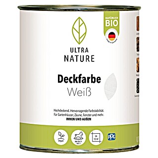 Ultra Nature BIO Holzöl Deckfarbe (Weiß, 750 ml)