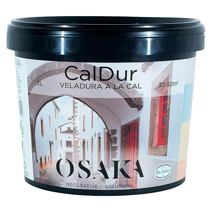 Osaka Yeso con efecto de color CalDur - Beige, Mate - Bote de pintura Osaka CalDur Veladura a la Cal, ideal para soluciones decorativas. Apto para interior y exterior.