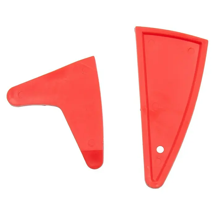 Alpha Tools Kartuschenpressen-Set - 5 -tlg. - Rote Plastikspatel auf schwarzem Hintergrund, ideal zum Glätten von Oberflächen und Auftragen von Spachtelmasse.