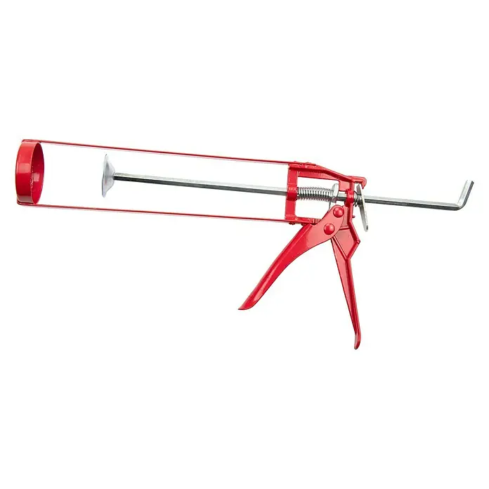 Alpha Tools Kartuschenpresse - Mit Haken - Rote Kartuschenpistole für Dichtstoffe und Klebstoffe, ideal für Heimwerker und professionelle Anwendungen, robust und langlebig.