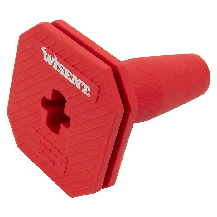 Wisent Handschutzgriff - Material: Gummi - Roter Wisent-Dichtstopfen mit achteckigem Kopf und konischem Griff. Ideal zum Verschließen von Rohren und Öffnungen.