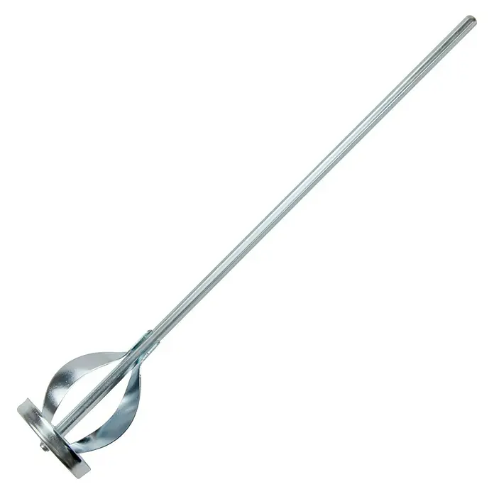 Alpha Tools Rührstab Set - 3 -tlg. - Ein detailreiches Bild eines Metall-Farbenmischers, ideal für Bau- und Renovierungsprojekte.