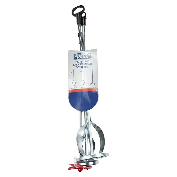 Alpha Tools Varilla mezcladora manual - 3 pzs. - Juego de mezclador de pintura Alpha Tools con tres accesorios de mezcla diferentes para mezclar pinturas y barnices de forma fácil y eficaz.