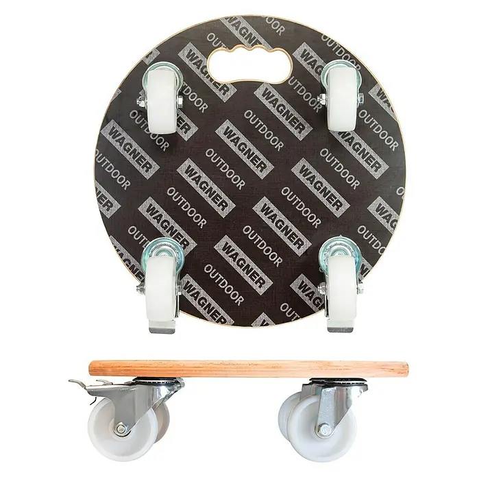 Wagner System Pflanzenroller XXL Grip - 38 cm, Max. Belastung: 250 kg - Eine runde Möbelrollplatte und ein Möbelroller mit Rollen für den einfachen Transport von Gegenständen.