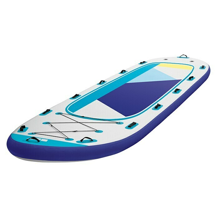 MAXXMEE SUP-Board-Set Design für 6 PersonenL x B x H: 550 x 152 x 20 cm, Geeignet für: 6 Personen, Nutzlast: 650 kg, Aufblasbar, Blau/Weiß Diagonal View